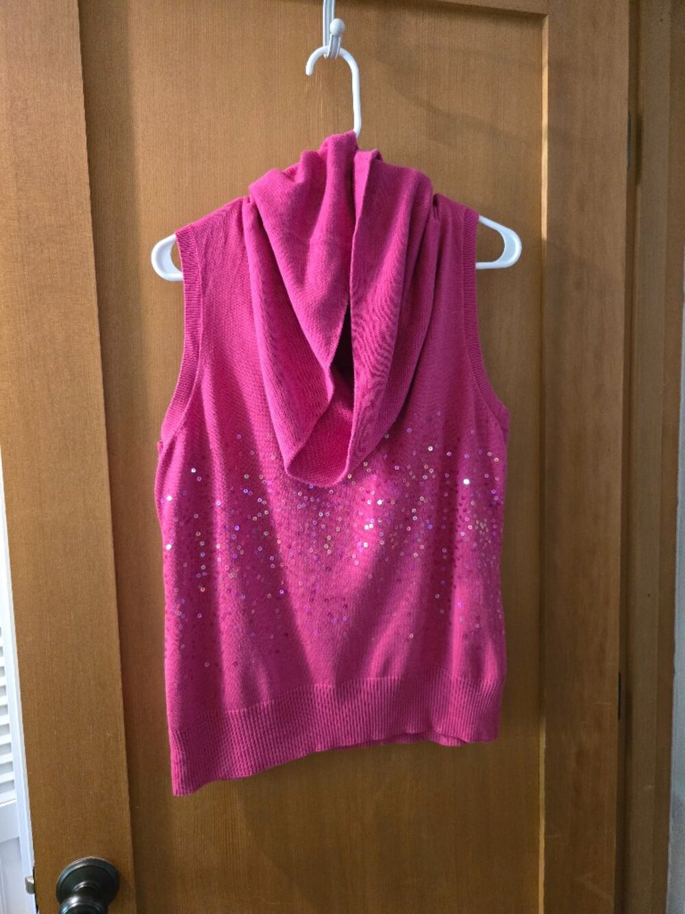 Apt. 9 Sleeveless Cowl Neck Sequin Sweater – Fuchsia Pink
